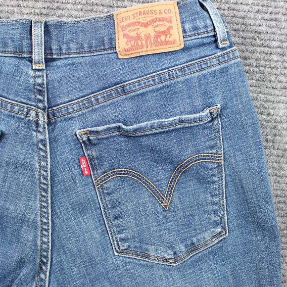 Levi’s Classic Straight Womens 8 Blue Mid Rise Stretch Jeans W29 L23 Light Wash - Picture 9 of 12